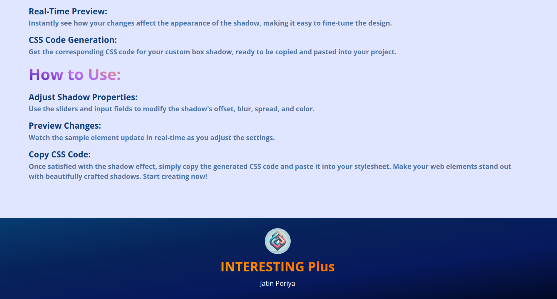 CSS Box Shadow Tool screenshot 3